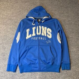 Detroit Lions Football Full Zip Hoodie Blue Hands High Men’s XL